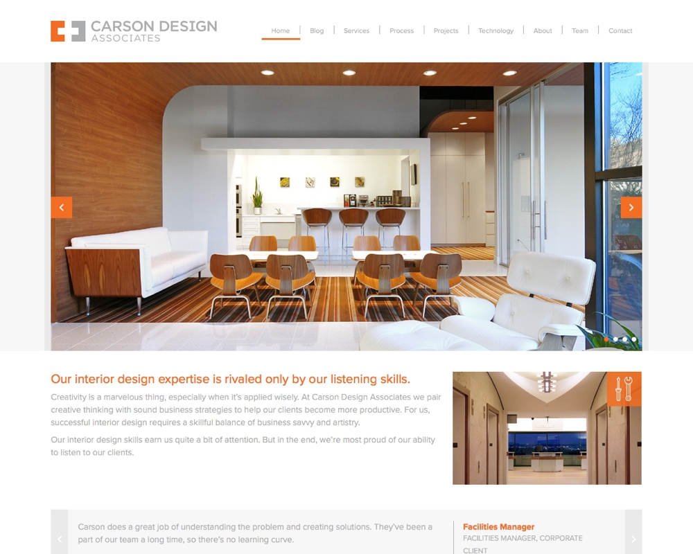 Large screen view of Carson Design